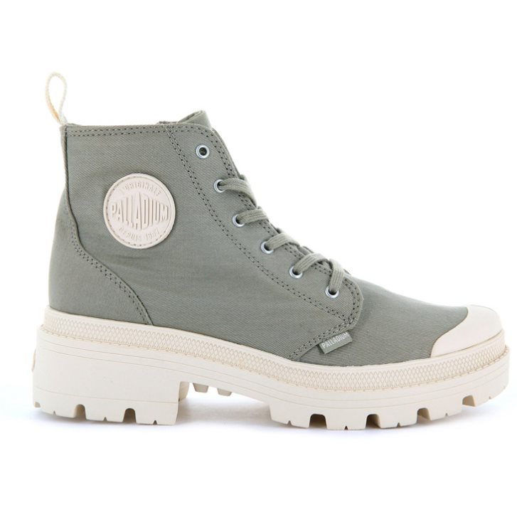 Dámské Boty Palladium Pallabase Twill Zelene | CZ LPW-03A